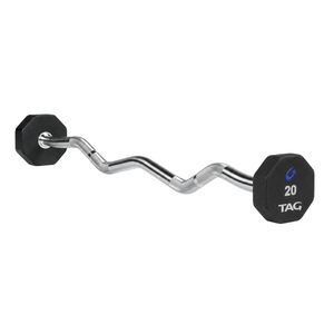 TAG 8-Sided Virgin Rubber Fixed Barbell With EZ Bar