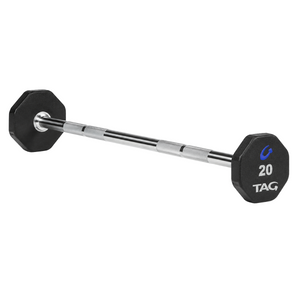 TAG Straight Fixed Barbell- 8 Sided- Virgin Rubber Encased