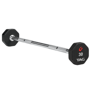 TAG 8-Sided Premium Urethane Fixed Barbell with Straight Handle
